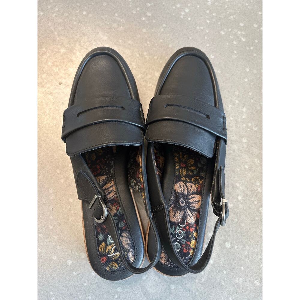 B.O.C. Black Slingback Loafer Mules Women’s Size 7M Comfort Floral Insole